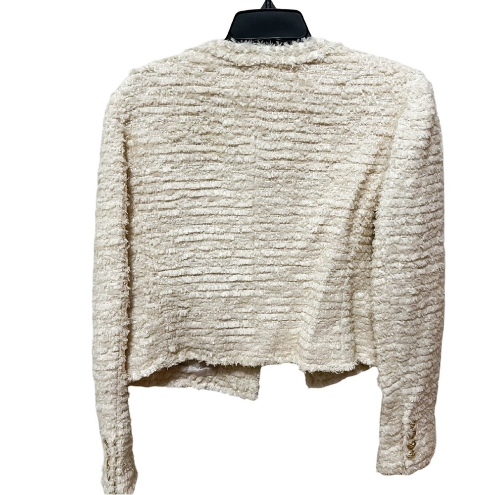 NWT LOVESHACKFANCY Vermont Tweed Woven Beige Jacket Sz 12 - Picture 4 of 9
